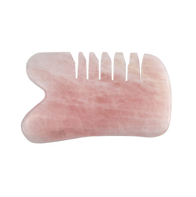 Masaje de la cabeza Rosa Cuarzo Gua Sha Peinado para el cabello Herramienta para el cuidado personal de la piel Spa Elevación facial