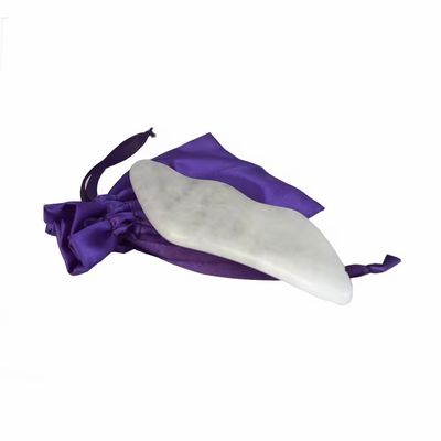 Cuadro de masaje personalizado de Jade Blanco Facial Cuerpo de Jade Guasha Cuadro de raspado de piedra Gua Sha para beneficios personales de atención médica