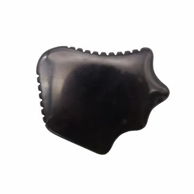 Tabla de Gua Sha de Obsidiana Negra Natural para Cuidado de la Piel Masticar la Cara Relajación