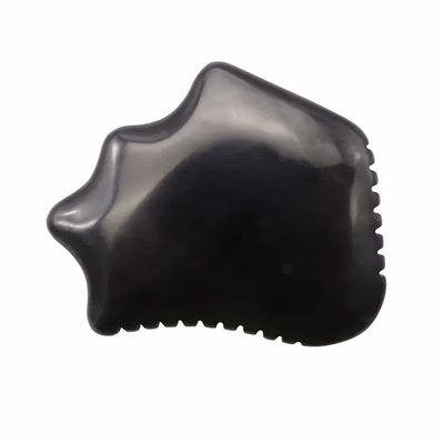 Tabla de Gua Sha de Obsidiana Negra Natural para Cuidado de la Piel Masticar la Cara Relajación