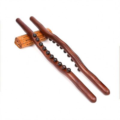 400 g/pc Carbonizado madera de haya cuerpo Meridiano de dragado bastón de masaje de madera Gua Sha raspado herramienta de masaje