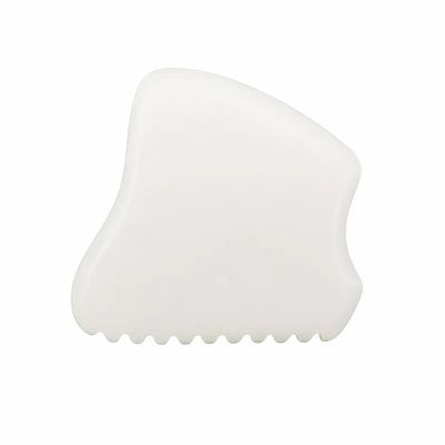 Logotipo personalizado 2024 White Jade Gua Sha Herramientas para masaje facial y del cuello Masajista caliente Modo de masaje No abk-2051