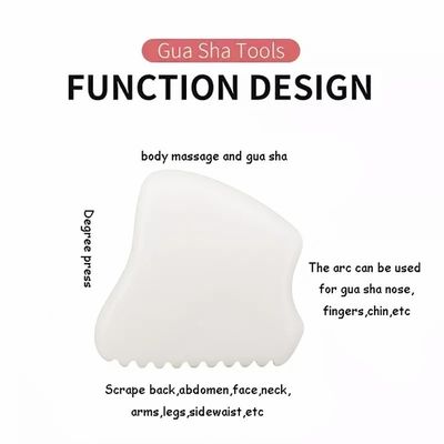 Logotipo personalizado 2024 White Jade Gua Sha Herramientas para masaje facial y del cuello Masajista caliente Modo de masaje No abk-2051