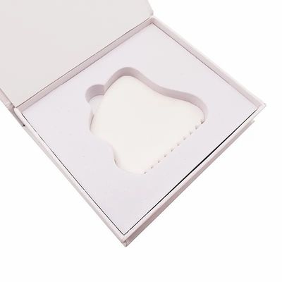 Logotipo personalizado 2024 White Jade Gua Sha Herramientas para masaje facial y del cuello Masajista caliente Modo de masaje No abk-2051