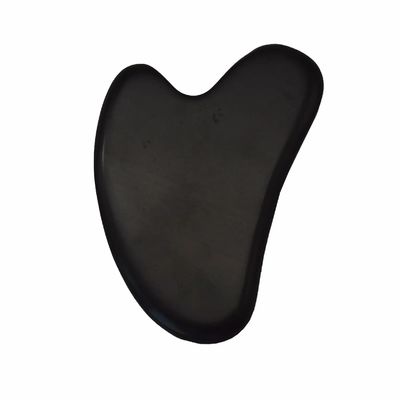 8*6cm Natural Piedra Bian Negro Forma de Corazón Gua Sha Herramienta de Masaje para Masaje Facial y Meditación
