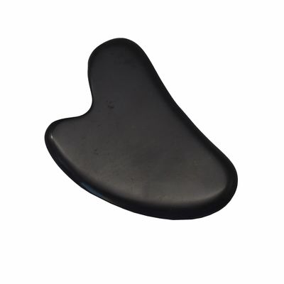 8*6cm Natural Piedra Bian Negro Forma de Corazón Gua Sha Herramienta de Masaje para Masaje Facial y Meditación