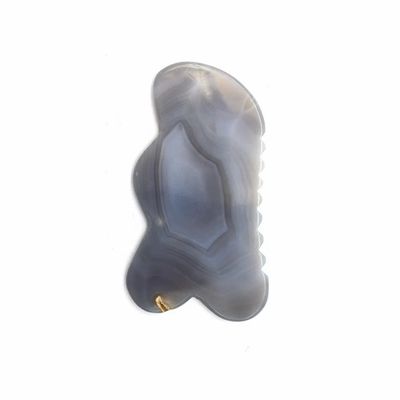 Agate natural hecha a mano Gua Sha raspado herramienta de masaje para la acupuntura tradicional curación