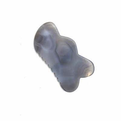 Agate natural hecha a mano Gua Sha raspado herramienta de masaje para la acupuntura tradicional curación