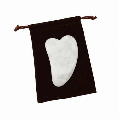 Herramienta portátil de Gua Sha hecha de jade blanco para un masaje muscular y cuidado de la belleza eficaces