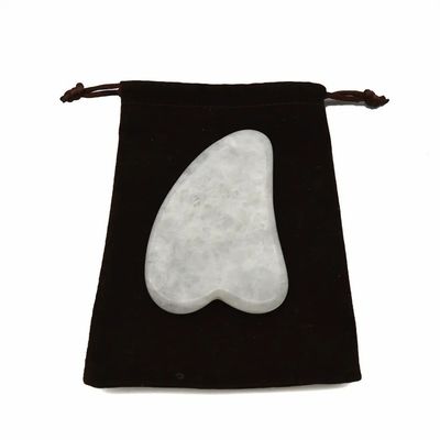 Herramienta portátil de Gua Sha hecha de jade blanco para un masaje muscular y cuidado de la belleza eficaces