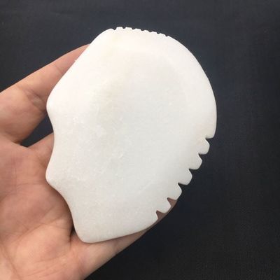 Jade Gua Sha tablero para masaje de cara y cuerpo Jade blanco herramienta de raspado masajista