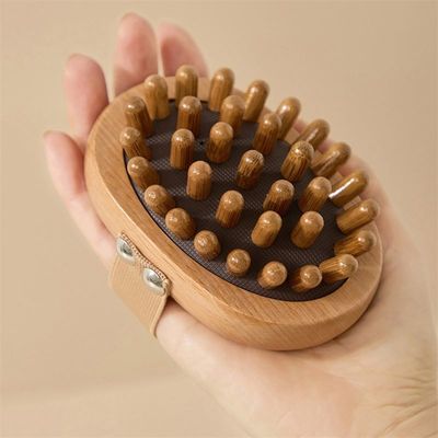 Área de masaje Cuerpo completo de madera Cuerpo meridiano de masaje Cepilla de masaje Gua Sha Peinado de masajeador con bolsa de aire para peinado de masaje de cuero cabelludo