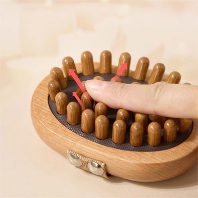 Área de masaje Cuerpo completo de madera Cuerpo meridiano de masaje Cepilla de masaje Gua Sha Peinado de masajeador con bolsa de aire para peinado de masaje de cuero cabelludo
