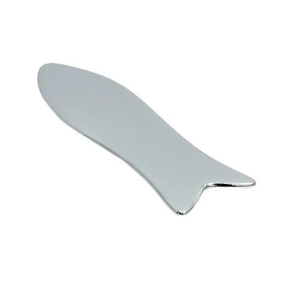 2024 Raspadora de acero inoxidable en forma de pez caliente Masaje facial portátil Gua Sha Herramienta para el levantamiento facial y el rejuvenecimiento de la piel