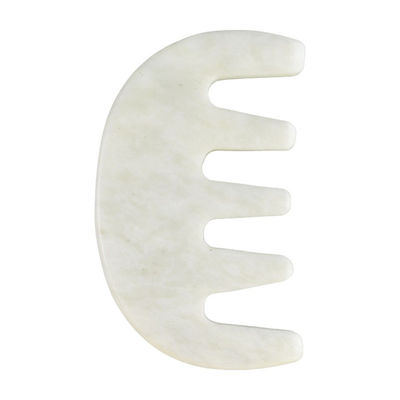Masajeador de cabeza de spa chino natural blanco Xiuyan Jade Gua Sha Peinado de raspado para 2024 Herramientas de masaje de tendencia
