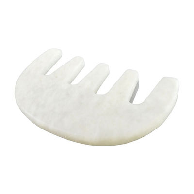 Masajeador de cabeza de spa chino natural blanco Xiuyan Jade Gua Sha Peinado de raspado para 2024 Herramientas de masaje de tendencia