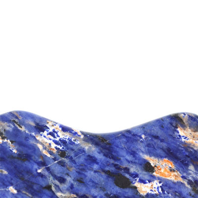 2024 Tendencia de la forma de los labios Azul Sodalite Piedra Gua Sha Mascarilla de raspado para la belleza de la piel del rostro dentro del equipo de masaje corporal