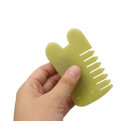 Cuidado de la salud del cuerpo Masaje Natural Xiu Yan Jade Stone raspado Guasha Peinado Cabello Facial Cuero cabelludo Gua Sha Cepillado Herramientas para la cabeza