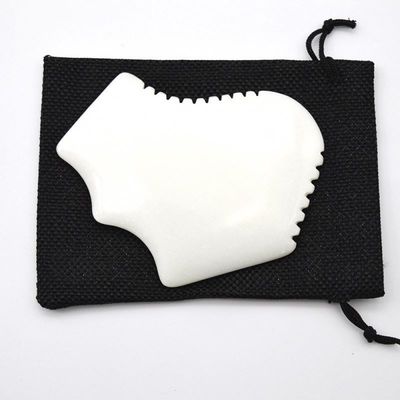 Masajista corporal de jade blanco personalizado Confortable Gua Sha Masaje facial herramienta de tabla para mejorar la circulación del cuerpo