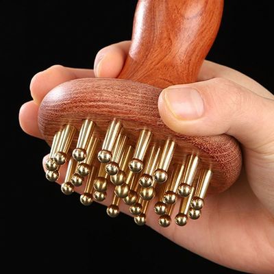Gua Sha Función de latón Universal Meridiano Masaje peine Masaje corporal Cepillo Relajación del cuero cabelludo y crecimiento del cabello Herramienta de masaje de la cabeza
