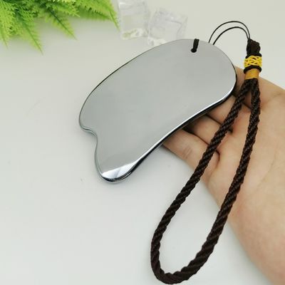 Masajeador facial Piedra energética de plata Tabla de raspado de terahercios THz Gua Sha Herramienta de masaje 2024 Tendencia Productos Energía saludable