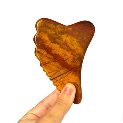 Cuadro de masaje de raspado de Gua Sha Mookaite Jasper Herramienta facial 10cm*7cm*0.6cm Cuadro de masaje certificado ISO9001