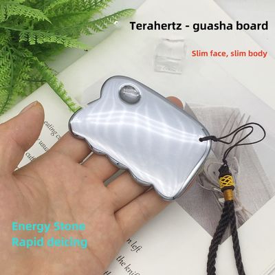 Tipo Terahertz Placa de raspado herramienta de masaje Gua Sha Guasha Tabla para masajeador de cuerpo de espalda Plata