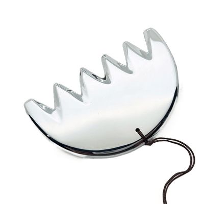 Masaje corporal Plata Seis dientes Terahertz Gua Sha Junta Peinado para el cuero cabelludo Guasha Energía Piedra Masajeador de cabeza Salón de belleza