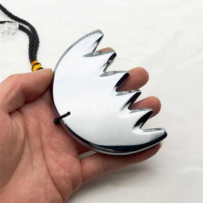 Masaje corporal Plata Seis dientes Terahertz Gua Sha Junta Peinado para el cuero cabelludo Guasha Energía Piedra Masajeador de cabeza Salón de belleza