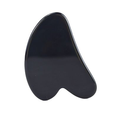 Forma de corazón Negro Obsidiano Guasha 100% Jade Natural Gua Sha Scraping herramienta de masaje Logotipo personalizado para personalización