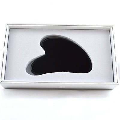 Forma de corazón Negro Obsidiano Guasha 100% Jade Natural Gua Sha Scraping herramienta de masaje Logotipo personalizado para personalización