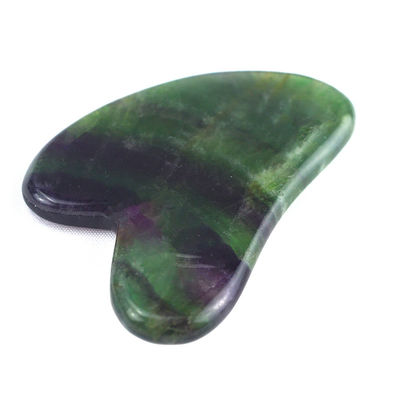 2024 Forma de corazón Arco iris Fluorito Gua Sha Masaje Herramienta de raspado para el Spa corporal