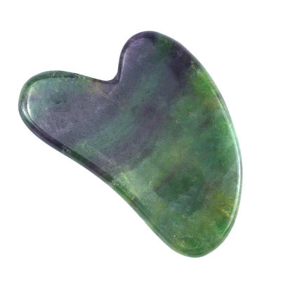 2024 Forma de corazón Arco iris Fluorito Gua Sha Masaje Herramienta de raspado para el Spa corporal