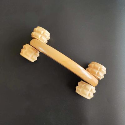 Roller de cuerpo portátil de madera 4 ruedas bolas masajeador para el brazo pierna espalda pie mano cuello hombro músculo alivio del dolor herramienta de masaje