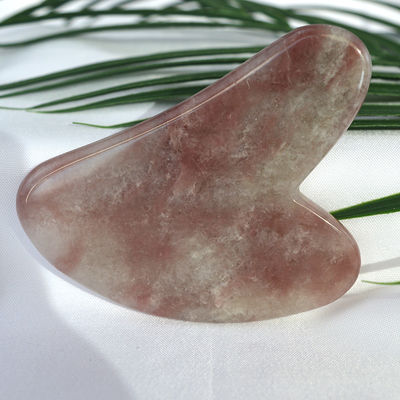 2024 Fresa Natural Cristal Jade Gua Sha Forma de Corazón Cara Raspando Masaje Guasha Tabla para el área de masaje de todo el cuerpo