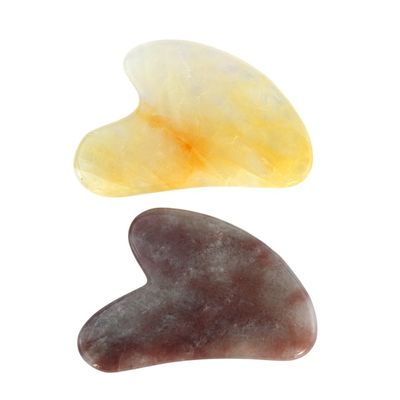 2024 Fresa Natural Cristal Jade Gua Sha Forma de Corazón Cara Raspando Masaje Guasha Tabla para el área de masaje de todo el cuerpo