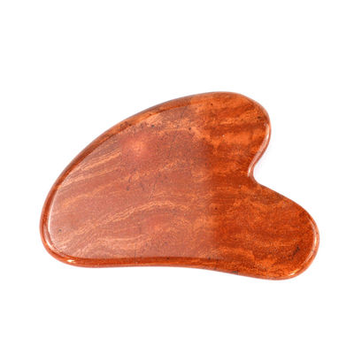Masaje corporal Herramienta Guasha de jaspe rojo piedra de jade raspador facial para el cuidado de la piel Logotipo personalizado Forma de corazón Herramienta masajista de cara Gua Sha