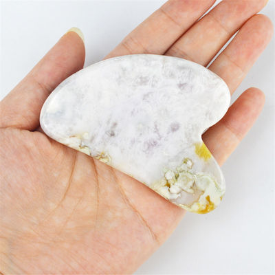 Logotipo personalizado disponible en forma de corazón Sakura Agate Jade Gua Sha Herramienta facial para herramientas de masaje Herramientas faciales Guasha naturales