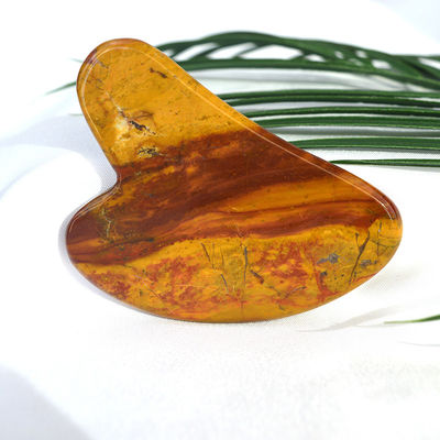 Masajeador facial Forma de corazón Rojo Jaspe Gua Sha Herramienta de masaje para logotipo personalizado Guasha Piedra Cuerpo Auto Cuidado de la piel Spa masaje