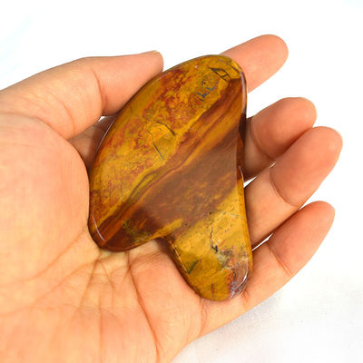 Masajeador facial Forma de corazón Rojo Jaspe Gua Sha Herramienta de masaje para logotipo personalizado Guasha Piedra Cuerpo Auto Cuidado de la piel Spa masaje