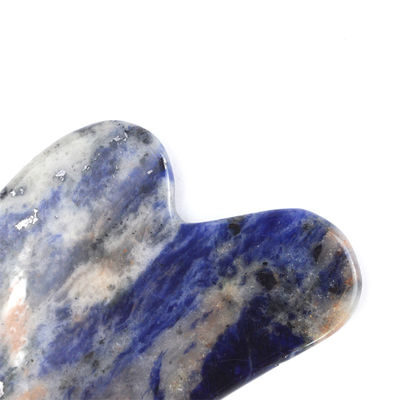 Equipo de masaje corporal Logotipo personalizado Forma de corazón Sodalite natural Gua Sha Stone Cuidado personal de la piel Spa de estiramiento facial Salón de belleza
