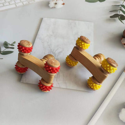 Equipo de masaje corporal 2024 Llegadas Naturales Eco Amigable Artesanía hecha a mano de madera Gua Sha Roller de masajeador para herramientas de masaje