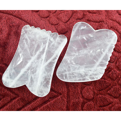 Propiedades Equipo de masaje de músculos corporales 2024 Llegadas Cuarzo claro Gua Sha Rock Cristal Guasha piedra preciosa Herramienta de escultor