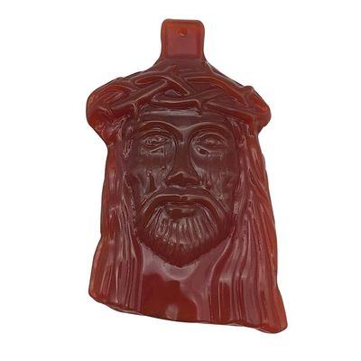 Mejorar su Feng Shui con personalizar el collar de jade natural colgante encantamientos micro Jesús Cristo cruz colgante de ágata