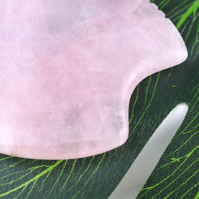 Logotipo personalizado Shell Shape Rose Quartz Gua Sha Herramienta de masaje para masaje muscular y cuidado personal de la piel Spa Equipo de belleza