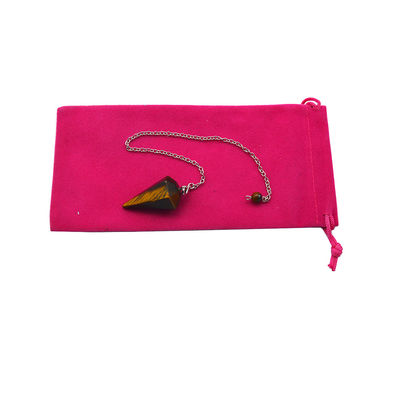 Exquisito ojo de tigre natural chakra péndulo colgante de cristal collar para hombres y mujeres bohemia