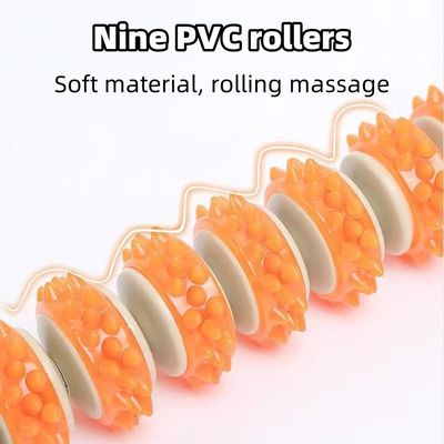 Musculos del cuerpo Roller de masaje anti celulitis Pérdida de peso Relajación de cuerpo completo Herramientas de masaje de terapia de madera Roller de PVC de nueve ruedas