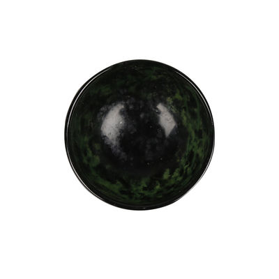 Tipo de grabado 100% de cuenco de jade natural chino de jade verde oscuro cuenco de jade tallado a mano para mejoras de decoración del hogar