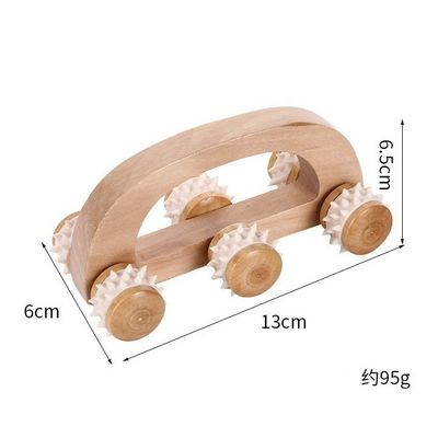 Household Trolley de masaje de madera maciza de seis ruedas con mango manual Guasha herramienta de cuidado de la salud del cuerpo relajación de la belleza masajista masaje del cuerpo