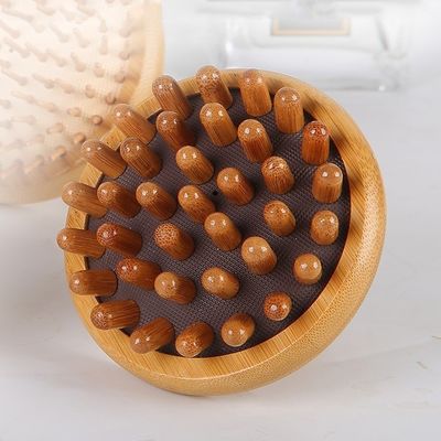 Masaje del cuero cabelludo cepillado de pelo de bambú peine de cabello logotipo personalizado de madera peine de cabello detangling 2023 herramientas ecológicas de masaje Guasha